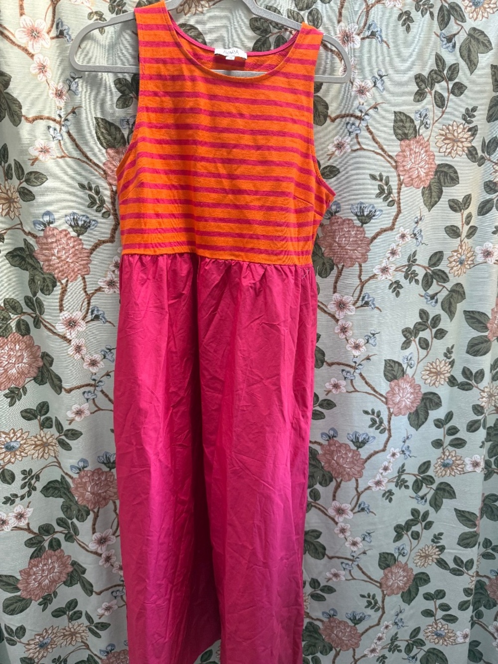 Orange and pink stripe dress